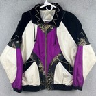 Vintage East West Nylon 80   s Retro 2 Piece Purple Multi Color Block Tracksuit S