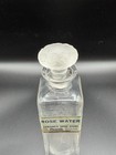 Vintage Rexall Drug Store Rose Water Bottle Plain City Ohio Glass Stopper