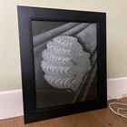Vtg - Art Deco - Woman Head - Framed Print - Light Up Frame - Signed Thos 
