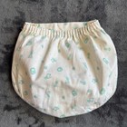 Vintage Carters Baby Diaper Cover Snap Side Waterproof Lined White Aqua Print