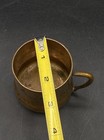 Heavy Brass Handled Cup Monogram Script Mp Antique Primitive Weighted