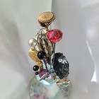 Antique Rs  Floral Porcelain Hat Pin Holder Ring Holder   14 Hat Pins  Sterling