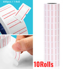 10 Rolls 6000pcs Price Labels Gun Paper Tag Sticker White Red Line For Mx 5500