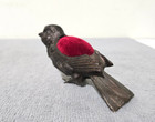 Vintage Little Bird Pin Cushion Metal Sewing Ornament Collectible Birder Gift