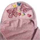Pink Baby Bath Towel Bathrobe Infant Girl Blankets Swaddle With Hood Butterflies