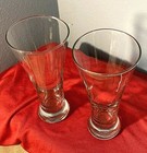 Vintage Set Of 2-clear Glass Beer Glasses mugs-7  H   3  Wide-unmarked-ex  Cond 