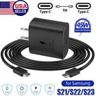 45w Super Fast Charging Type C Wall Charger cable For Samsung Galaxy S20 S22