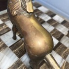 Unique Vintage Half Bronze Half Brass Horse Statue Figurine 7    Matte Patina
