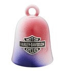 Harley-davidson B s Sprayed Red white blue Ride Bell  Silver Finish 34m00347