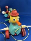 Vintage 1950s-60s Fisher-price  gabby Goofies  Wooden Pull-behind Duck Toy