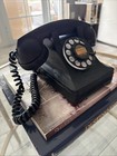 Vintage Western Electric 302 Rotary Desk Phone Black Bakelite Bell System 1940s 