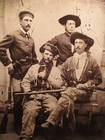 Young Buffalo Bill Cody With 3 Unknown Cowboys Photograph Print Cody Museum 