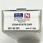 Micro Trains N Scale State Car Utah Ut 1896 40  Box Car   02100391 - New