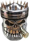 1pcs Carved Piston Skull Face Sculpture Skull Face Art Statue Resin Statue Gear