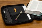 Black Classic Leather Bible Cover Case With Handle X-large
