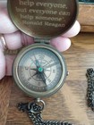 Antique Brass Vintage Compass Dollond London Flat Pocket Compass With Chain