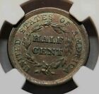 Choice 1856 Braided Hair Half Cent 1 2c C-1 Ngc Au-58 Bn High Grade Beauty    