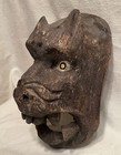 Antique Wood Carved Mask Asian  Mexico 