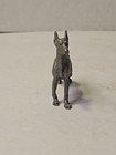 Vintage Pewter Doberman Pincher Figurine 