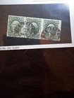 Strip Of 3 Us Scott 35  Ten Cents Green  Washington  1857-61  G  Cat  475