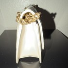 Salvatore Ferragamo White Quilted Leather Flap Shoulder Bag Turn Lock Gold Chain