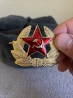 Vintage Soviet Ushanka faux Fur Winter Hat Size 58-with Detached Cockade-rare