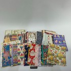 Huge Lot Of 153 Vintage Gift Wrapping Paper Squares Hallmark  American Greeting