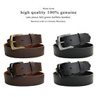 Full Grain Buffalo Leather Casual Jean Belt With Metal Buckle 1-1 2  38mm  Wide
