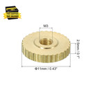 Knurled Thumb Nuts  4pcs M3 X D11mm X H2 5mm Brass Flat Head Through Hole With C