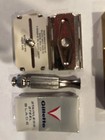 Gillette Travel Safety Razor Set In Gold Tone Case Vintage Double Edge Kit Mib