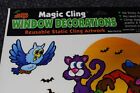 Vintage Mello Smello Window Cling Decoration Halloween Cat Bat Pumpkin Mummy Nos