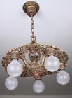 Antique Vintage 1930 s Art Deco Nouveau Rare Ceiling Light Fixture Chandelier