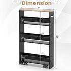 Costway Rolling Kitchen Slim Storage Cart Mobile Shelving Organizer W  Handle
