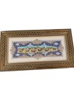 Vintage Persian Miniature Painting Khatam Marquetry Playing Polo