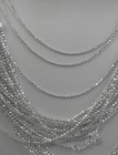 7 8 9 10 11 Inch  Anklet   Bracelet 1mm Bead Ball Chain  Sterling Silver Italian