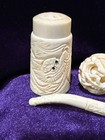 Vintage antique Asian Carved Set  3 Pieces  Puzzle Ball  Pipe  Dragon Salt  Old