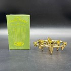 Vintage Oval Candle Holder Gold Tone 1960s Atomic Mid Century Modern Retro Metal