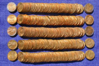 5 Unc Rolls 1962 63 64 65 66 Lincoln Cent Penny From Original Bank Wrap Obw