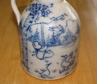 1997 Salmon Falls Stoneware Helen Berg Design Bear On Swing Pottery Jug Lamp
