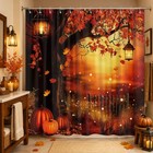 Rustic Fall Shower Curtain  Autumn Pumpkin Harvest Thanksgiving Shower Curtain
