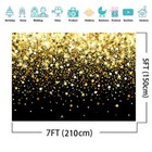 Black And Gold Spots Backdrop 7x5ft Birthday Wedding Prom Party Background