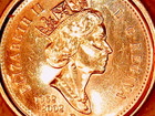 2002 P Canada Cent Bu Red Vhg Queen Elizabeth Ii Magnetic Canadian Penny