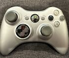 Official Microsoft Xbox 360 Silver Wireless Controller  Works Great  Authentic 