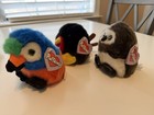 Puffkins Swibco Bird Lot Set  1997 1998  Squawk  Strut  Olley Vintage Plush Toys