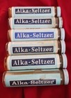 Alka Seltzer Glass Bottle Tubes Vintage Advertising Drug Store Lot Of 6