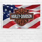 Harley Davidson Motorcycle Usa Flag 3x5 Ft Legendary Banner Garden Garage Sign
