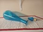 Vintage Art Glass Blue  genie  Bottle Cork Stopper 13  H Decanter