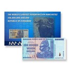 Lot Of 100 Zimbabwe 100 Trillion Dollars Banknote W  Envelope Cover Collection