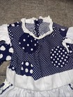 Vintage Ruffle Blue And White Toddler Dress Size 2t