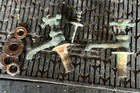 Set Of Antique Hot   Cold Bathroom Sink Faucet Spouts Distressed